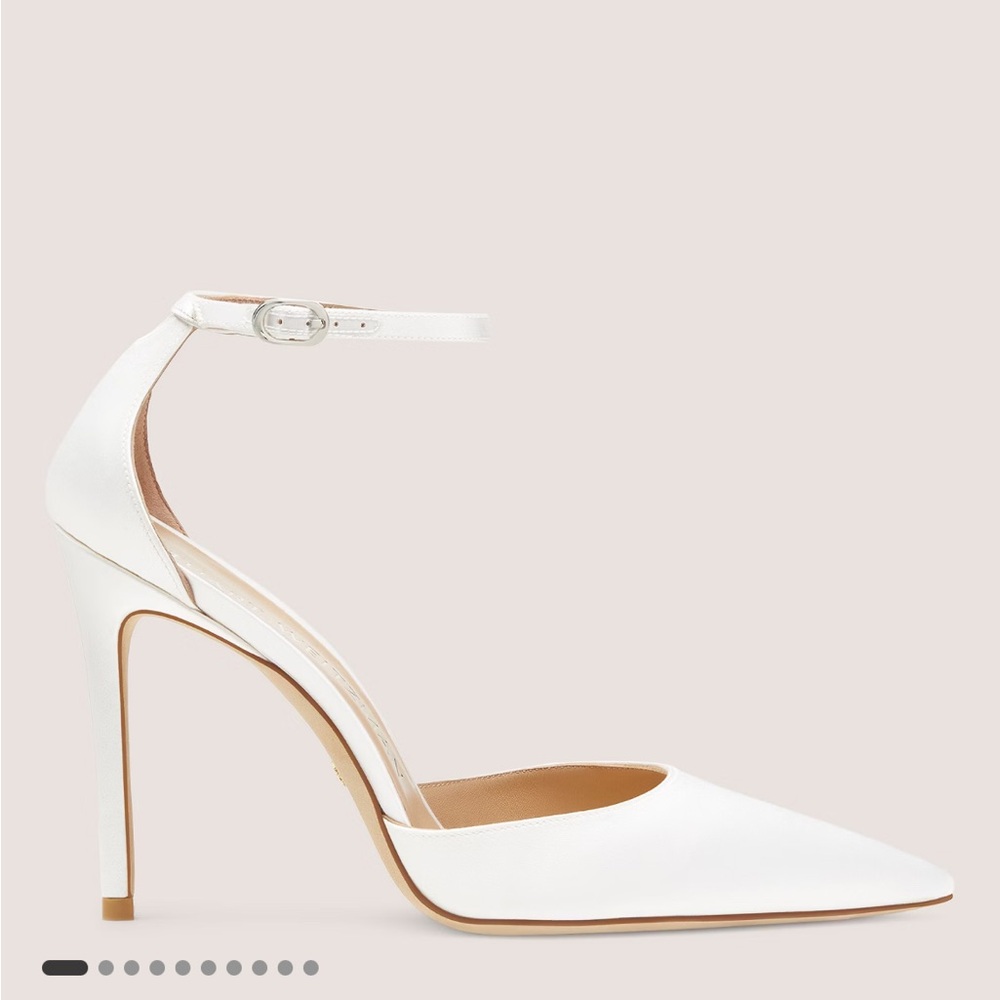 Stuart Weitzman Satin Pointed Toe Pump